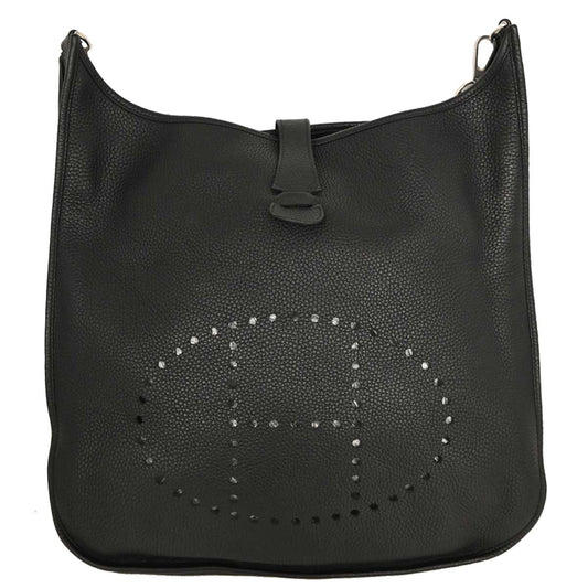 Hermes 2010 Black Taurillon Clemence Evelyne 3 41 TGM Shoulder Bag