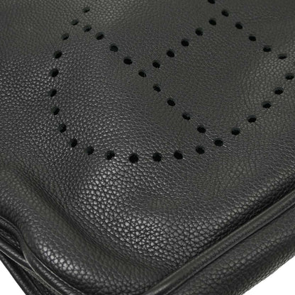 Hermes 2010 Black Taurillon Clemence Evelyne 3 41 TGM Shoulder Bag