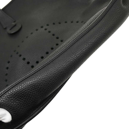 Hermes 2010 Black Taurillon Clemence Evelyne 3 41 TGM Shoulder Bag