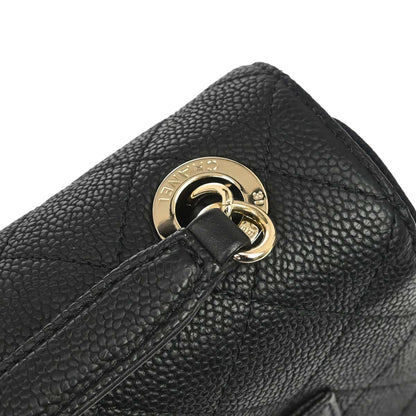 Chanel 2017 Black Caviar Skin Coco Cuba 2way Shoulder Handbag