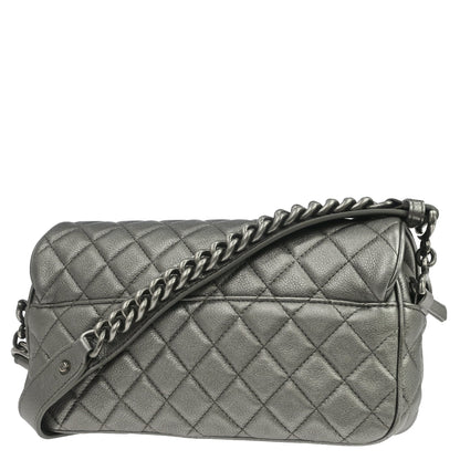 Chanel 2016-2017 Silver Lambskin Casual Rock Shoulder Bag