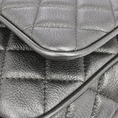 Chanel 2016-2017 Silver Lambskin Casual Rock Shoulder Bag