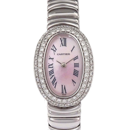 Cartier Mini Baignoire 18mm Ref.2369 Quartz Watch 18KWG Diamond