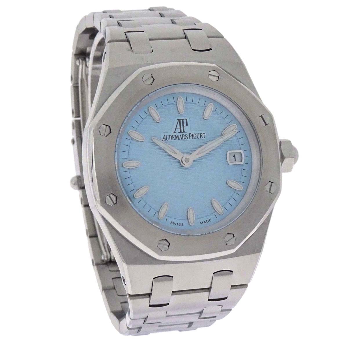 Audemars Piguet Royal Oak 33mm Ref.67600ST Quartz Watch SS Light Blue