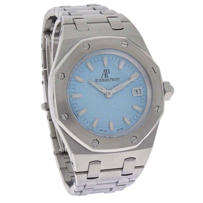 Audemars Piguet Royal Oak 33mm Ref.67600ST Quartz Watch SS Light Blue