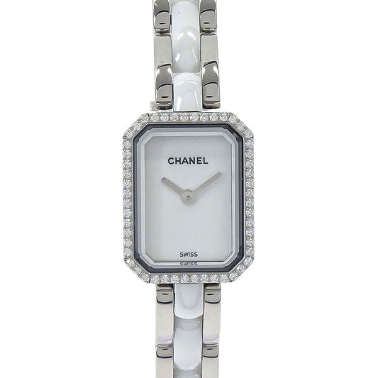 Chanel Premiere 15mm H2132 Quartz Watch Ceramic SS Diamond
