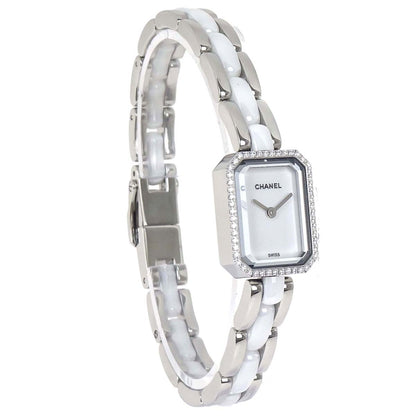 Chanel Premiere 15mm H2132 Quartz Watch Ceramic SS Diamond
