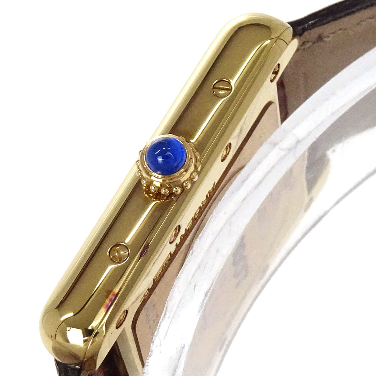 Cartier * Must Tank SM 21mm Ref.2415 Quartz Watch SV925 Crocodile Brown