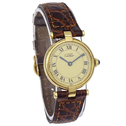 Cartier * Must Vendome Vermeil 22mm Ref.W1002253 Watch SV925 Crocodile