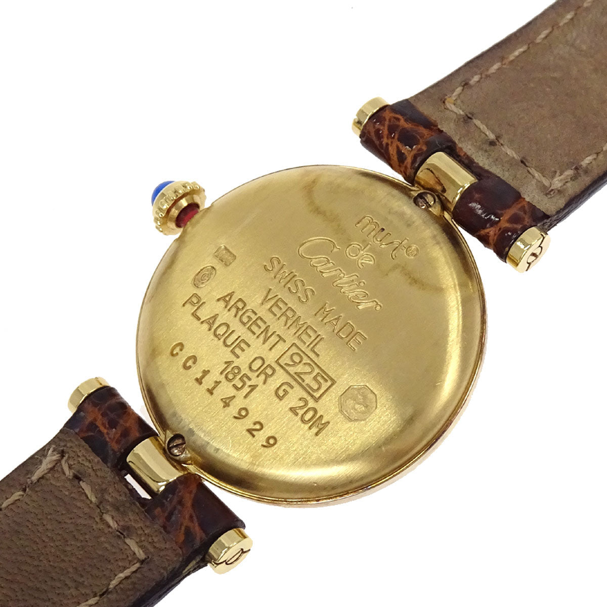 Cartier * Must Vendome Vermeil 22mm Ref.W1002253 Watch SV925 Crocodile