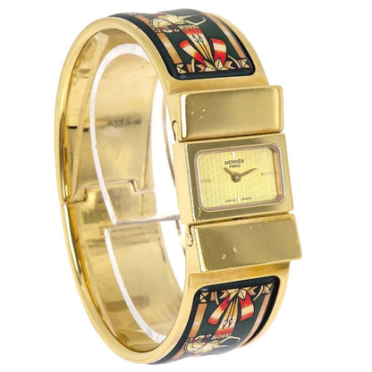 Hermes L01.201 Loquet 20mm Watch Gold Cloisonne Ware