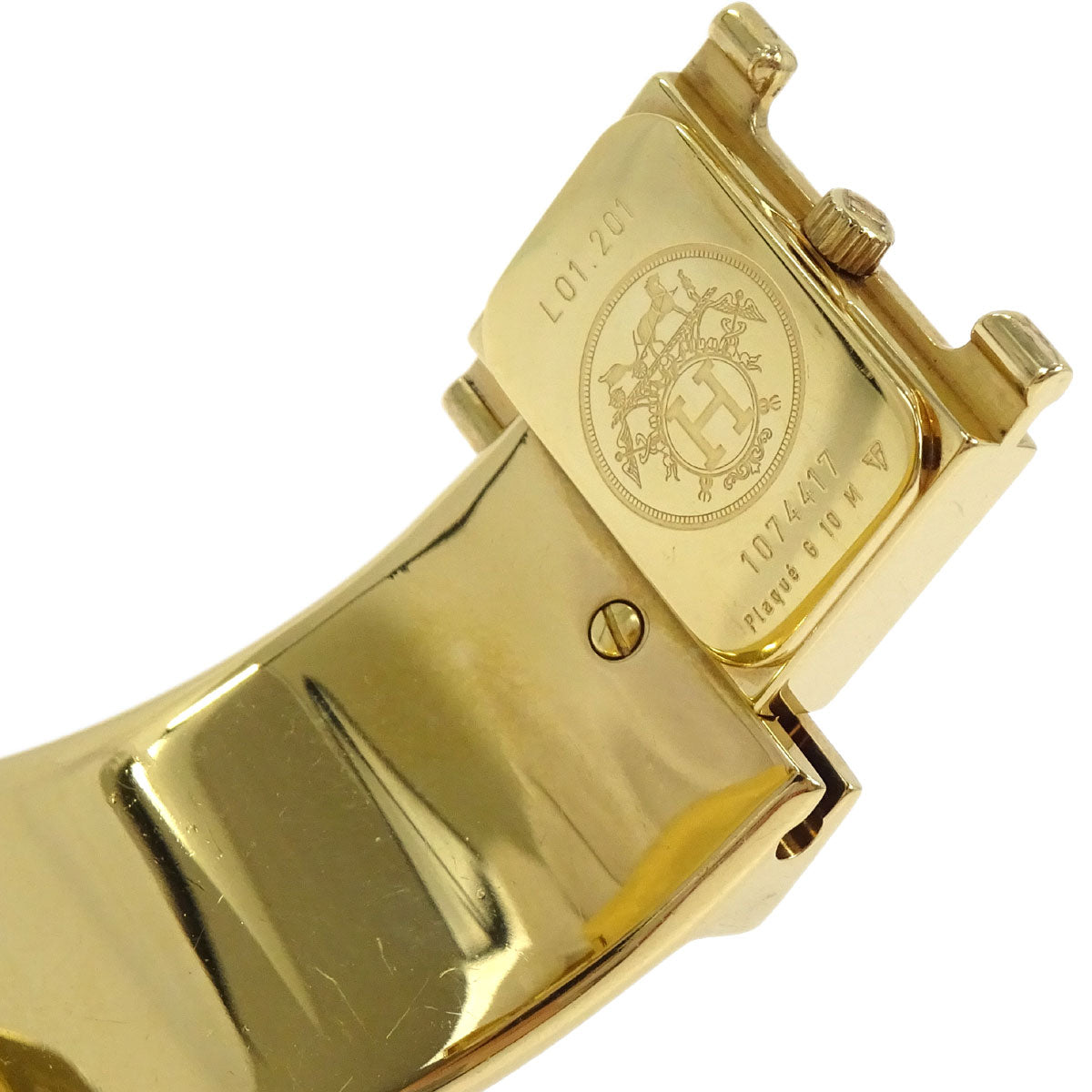 Hermes L01.201 Loquet 20mm Watch Gold Cloisonne Ware