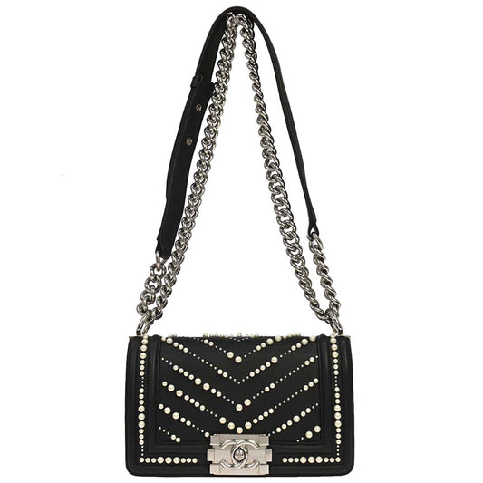 Boy Chanel 2019 Black Lambskin Costume Pearl Small Chain Shoulder Bag