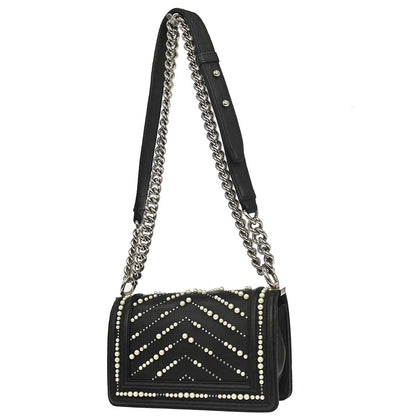Boy Chanel 2019 Black Calfskin Costume Pearl Small Chain Shoulder Bag