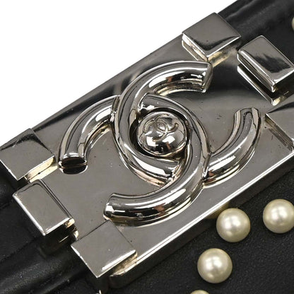 Boy Chanel 2019 Black Calfskin Costume Pearl Small Chain Shoulder Bag