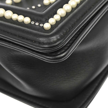 Boy Chanel 2019 Black Calfskin Costume Pearl Small Chain Shoulder Bag