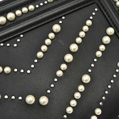 Boy Chanel 2019 Black Calfskin Costume Pearl Small Chain Shoulder Bag