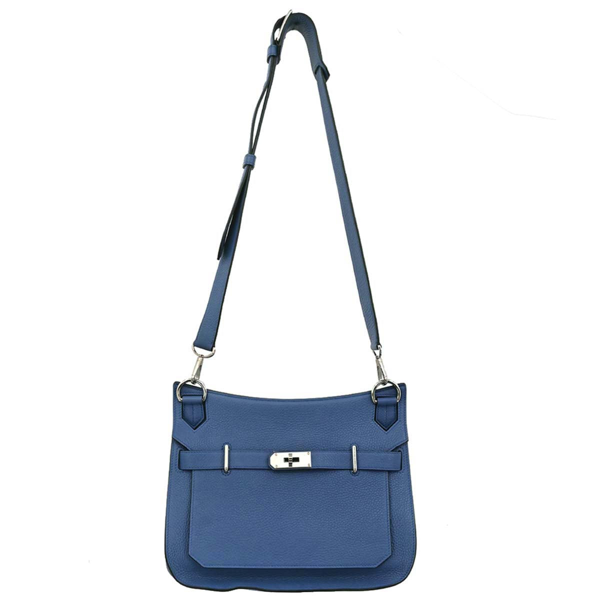 Hermes Blue Agate Taurillon Clemence Jypsiere 31 Shoulder Bag