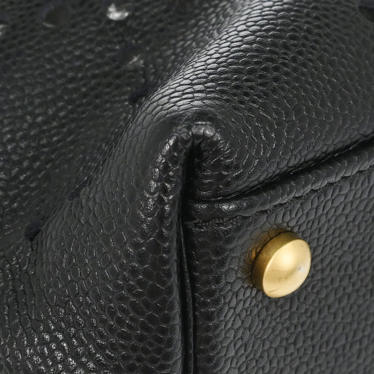 Chanel 2003-2004 Black Perforated Caviar Skin Tote Chain Handbag