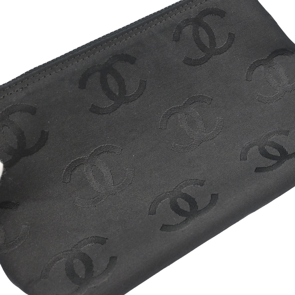 Chanel 2003-2004 Black Perforated Caviar Skin Tote Chain Handbag
