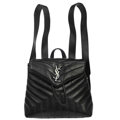 Saint Laurent Black Leather Loulou Backpack
