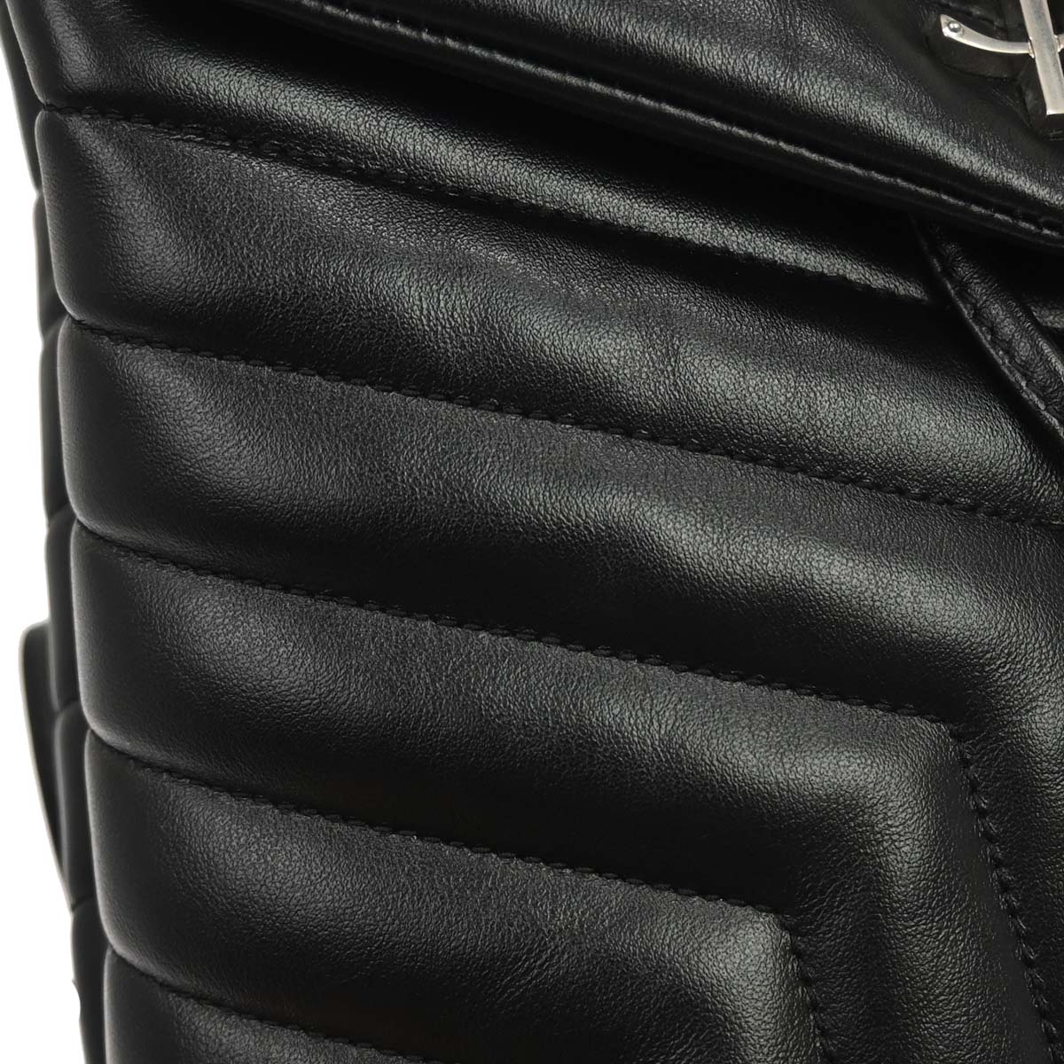 Saint Laurent Black Leather Loulou Backpack