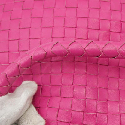 Bottega Veneta Pink Lambskin Intrecciato Handbag
