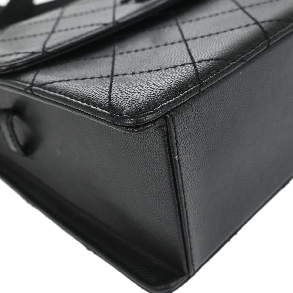 Chanel 1997-1999 Black Caviar Skin Shoulder Bag