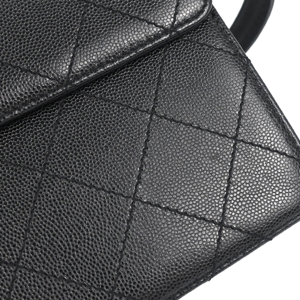 Chanel 1997-1999 Black Caviar Skin Shoulder Bag