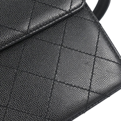 Chanel 1997-1999 Black Caviar Skin Shoulder Bag