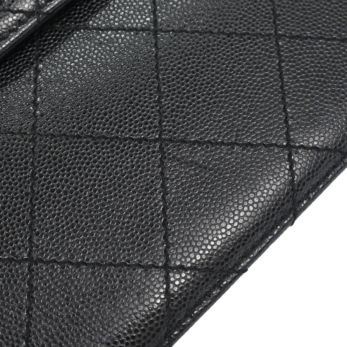 Chanel 1997-1999 Black Caviar Skin Shoulder Bag
