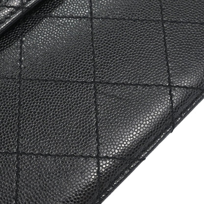 Chanel 1997-1999 Black Caviar Skin Shoulder Bag