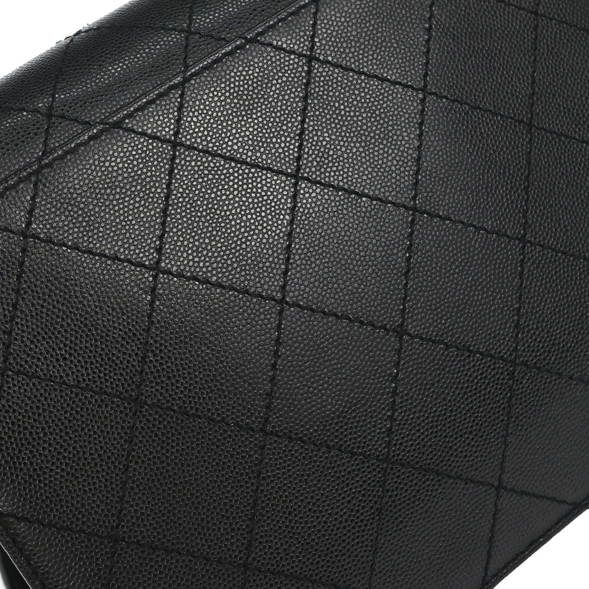 Chanel 1997-1999 Black Caviar Skin Shoulder Bag