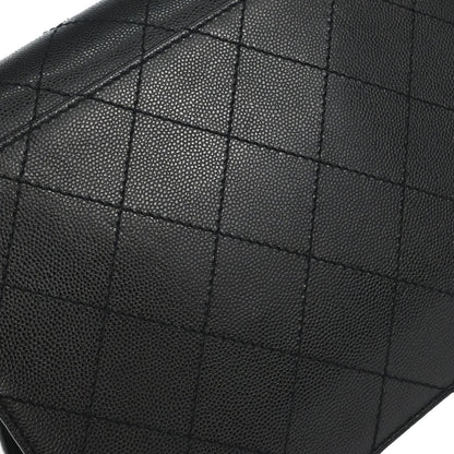 Chanel 1997-1999 Black Caviar Skin Shoulder Bag