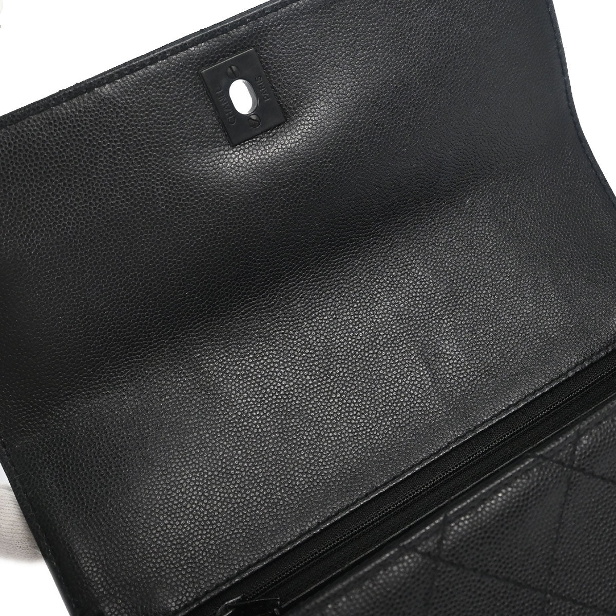 Chanel 1997-1999 Black Caviar Skin Shoulder Bag