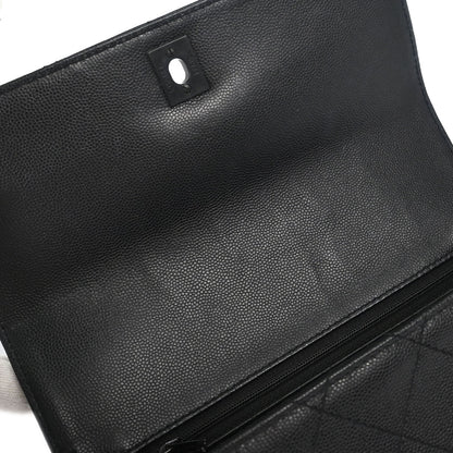Chanel 1997-1999 Black Caviar Skin Shoulder Bag