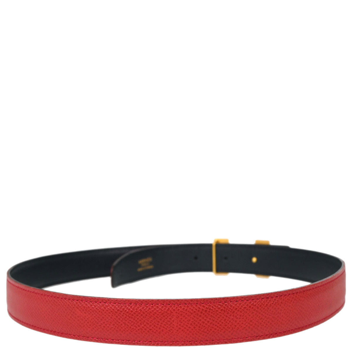 Hermes Red Black Courchevel Constance Reversible Belt #70