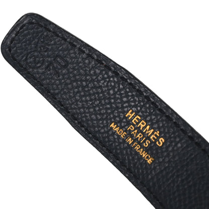 Hermes Red Black Courchevel Constance Reversible Belt #70
