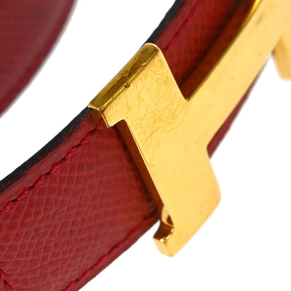Hermes Red Black Courchevel Constance Reversible Belt #70