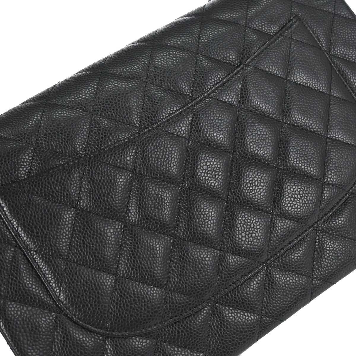 Chanel 2014 Black Caviar Skin Jumbo Classic Double Flap Shoulder Bag