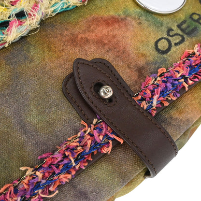 Chanel 2014-2015 Khaki Canvas Graffiti On The Pavements Shoulder Bag