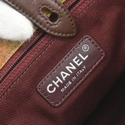 Chanel 2014-2015 Khaki Canvas Graffiti On The Pavements Shoulder Bag