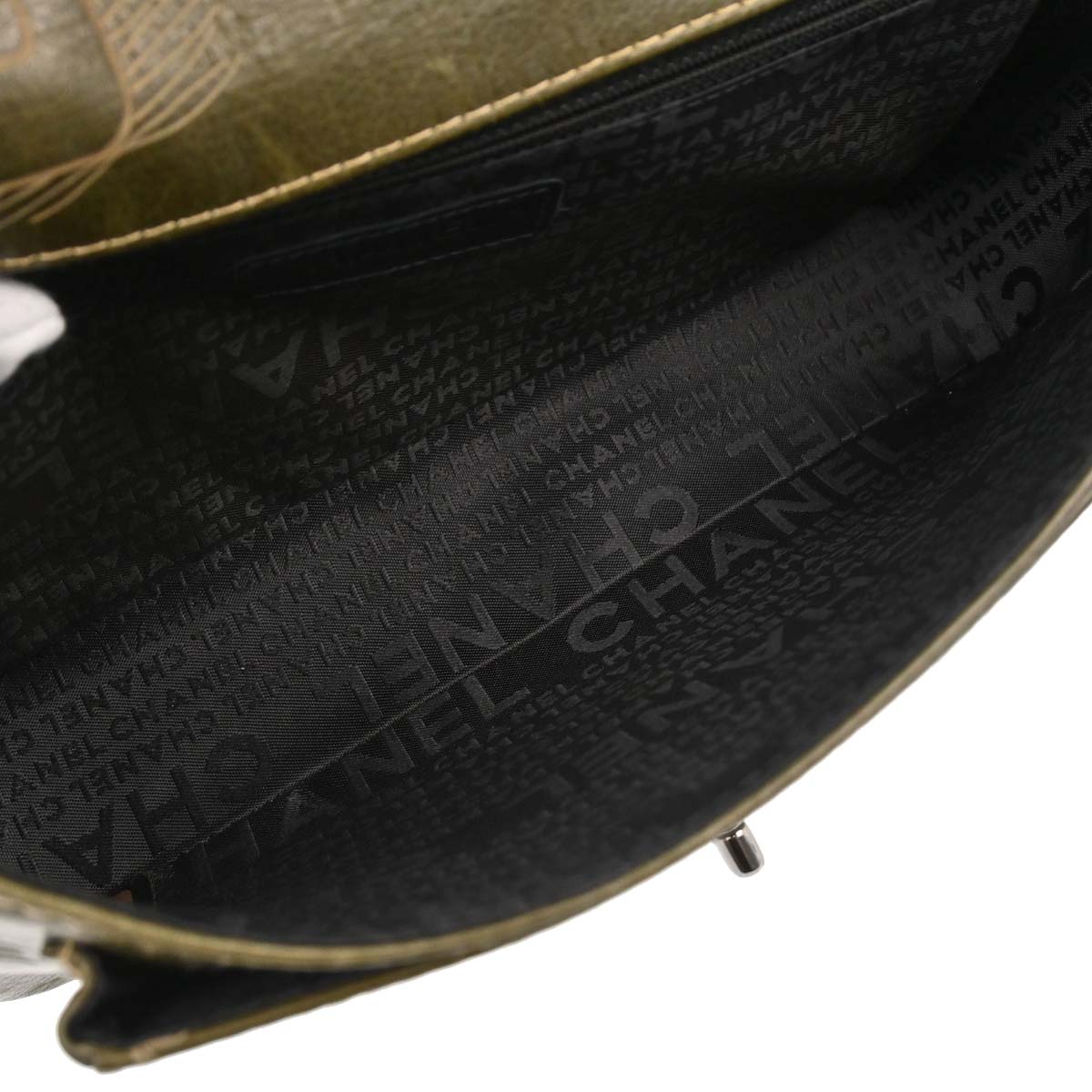 Chanel 2003-2004 Khaki Calfskin Graffiti Handbag