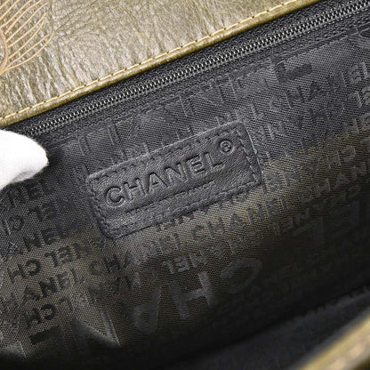 Chanel 2003-2004 Khaki Calfskin Graffiti Handbag