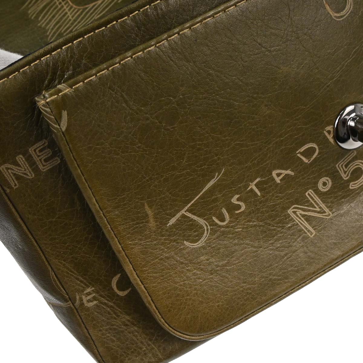Chanel 2003-2004 Khaki Calfskin Graffiti Handbag