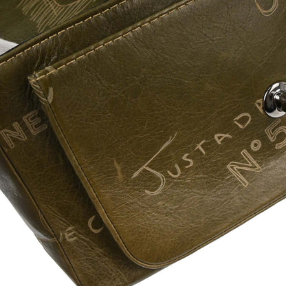 Chanel 2003-2004 Khaki Calfskin Graffiti Handbag