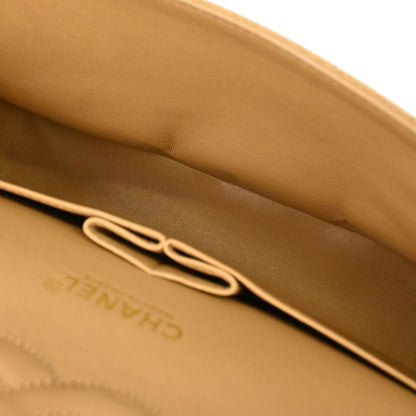 Chanel 2002-2003 Beige Caviar Skin Medium Classic Double Flap Shoulder Bag