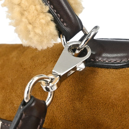 Hermes Brown Doblis Mouton Plush Teddy Kelly 35 2way Shoulder Handbag