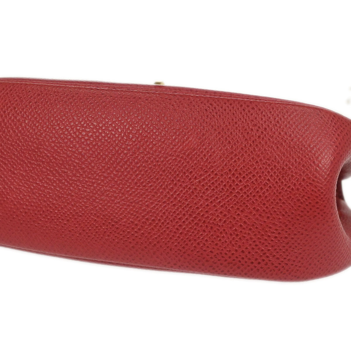 Hermes Vermilion Courchevel Banana Kelly Clutch Bag