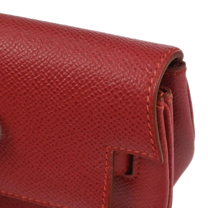 Hermes Vermilion Courchevel Banana Kelly Clutch Bag